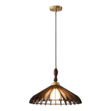 Classic Elegant Cone Wooden Dining Room Pendant Light Image - 5