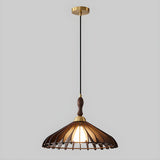 Classic Elegant Cone Wooden Dining Room Pendant Light Image - 6