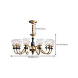 Classic Elegant Gold and Green Floral Glass Chandelier Image - 24