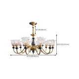 Classic Elegant Gold and Green Floral Glass Chandelier Image - 25