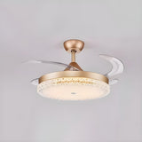 Classic Elegant Round Crystal Ceiling Fan with Light Image - 17