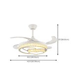 Classic Elegant Round Crystal Ceiling Fan with Light Image - 27