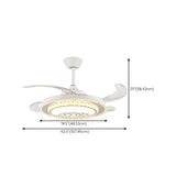 Classic Elegant Round Crystal Ceiling Fan with Light Image - 28