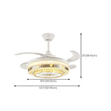 Classic Elegant Round Crystal Ceiling Fan with Light Image - 29