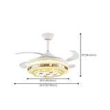 Classic Elegant Round Crystal Ceiling Fan with Light Image - 31