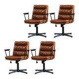 Classic Ergonomic Leather Black Adjustable Office Chair Image - 23