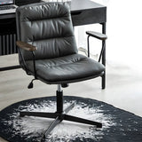 Classic Ergonomic Leather Black Adjustable Office Chair Image - 3