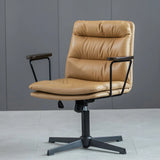 Classic Ergonomic Leather Black Adjustable Office Chair Image - 31