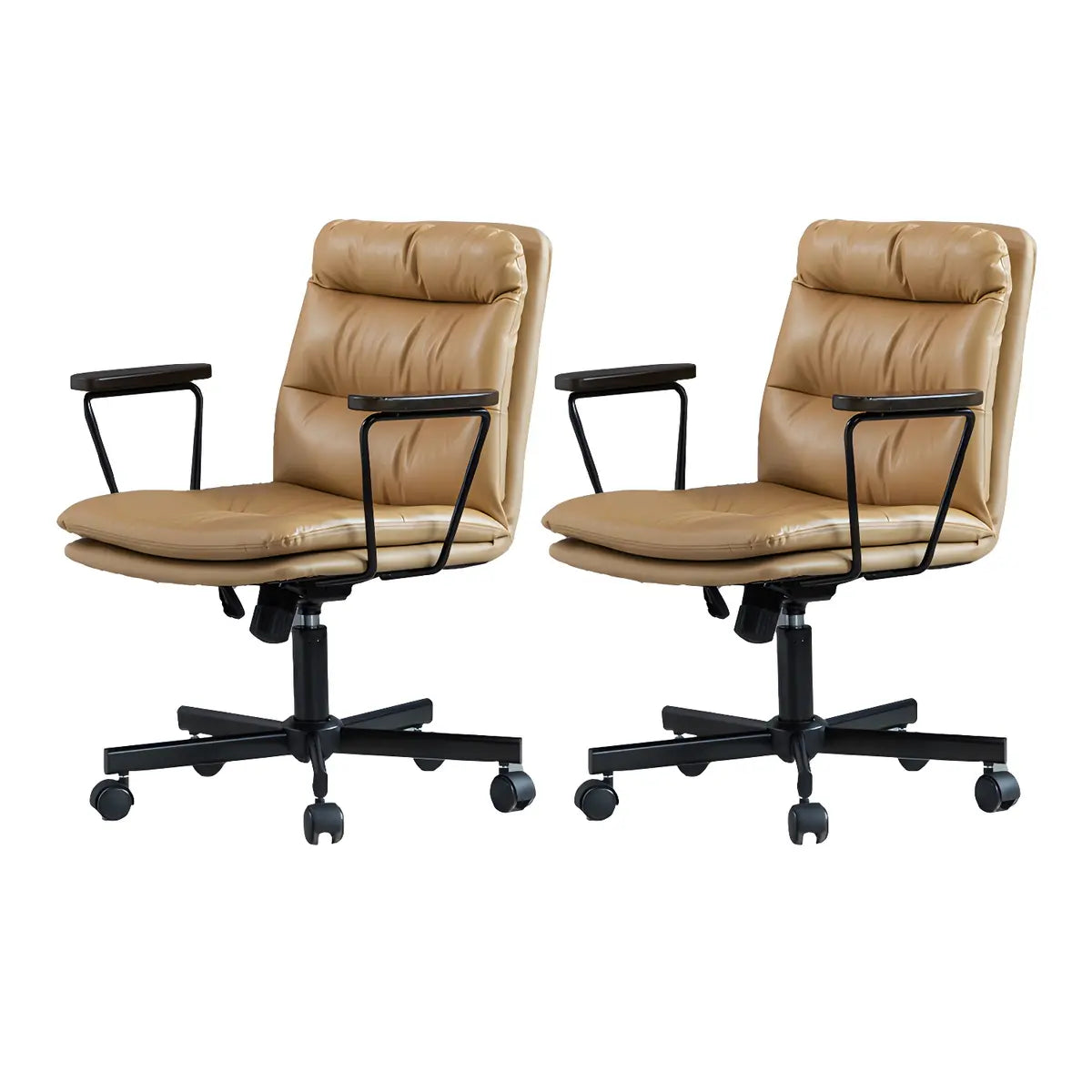 Classic Ergonomic Leather Black Adjustable Office Chair Image - 42