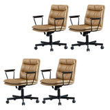 Classic Ergonomic Leather Black Adjustable Office Chair Image - 43