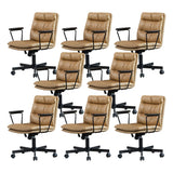 Classic Ergonomic Leather Black Adjustable Office Chair Image - 45