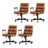 Classic Ergonomic Leather Black Adjustable Office Chair Image - 58