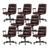 Classic Ergonomic Leather Black Adjustable Office Chair Image - 65