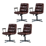 Classic Ergonomic Leather Black Adjustable Office Chair Image - 68