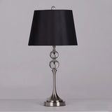 Classic Fabric Bucket Shade Crystal Decor Table Lamp Image - 6