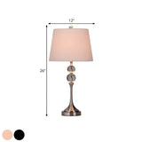 Classic Fabric Bucket Shade Crystal Decor Table Lamp #size