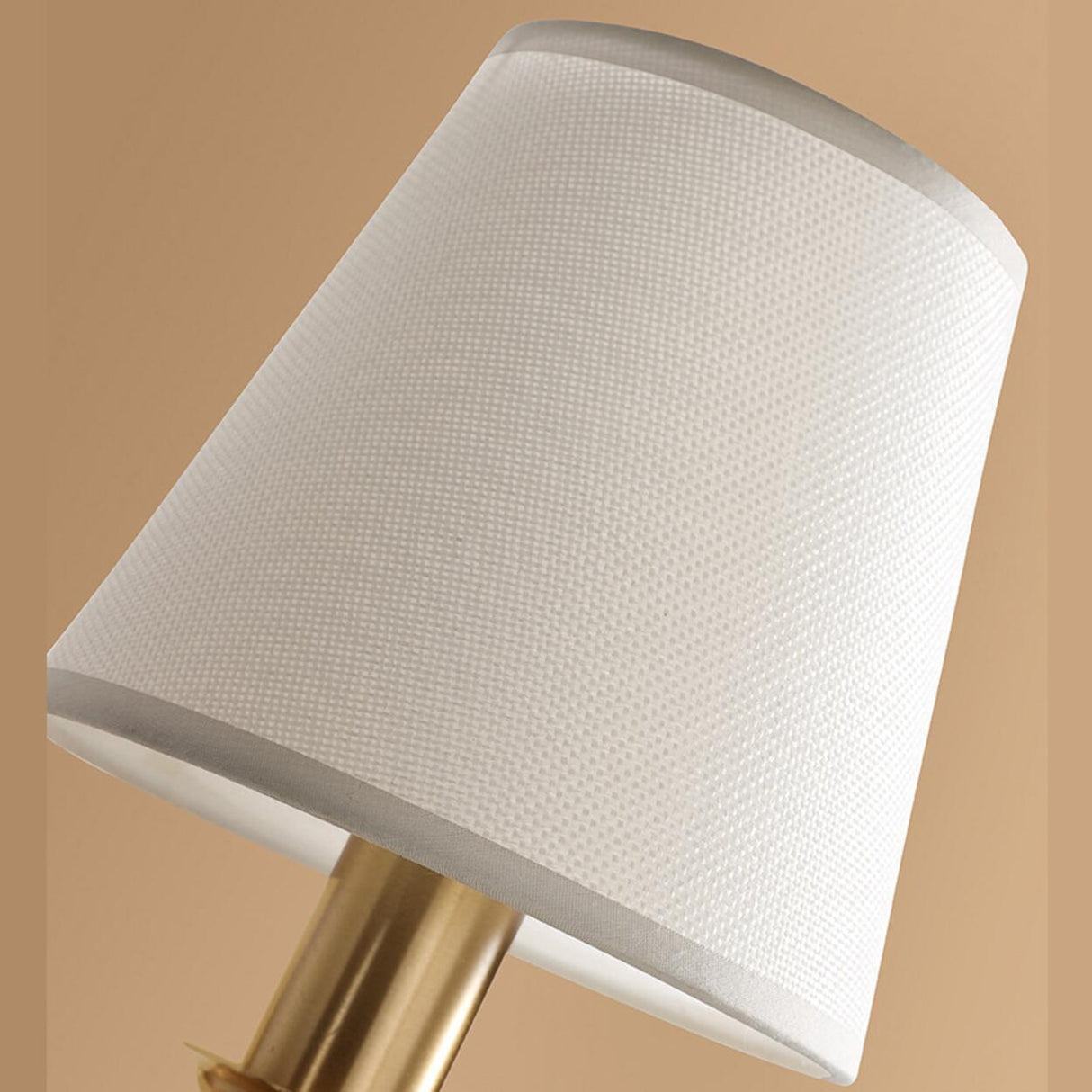 Classic Fabric Shade Gold Cylinder Wall Sconce Image - 15