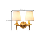 Classic Fabric Shade Gold Cylinder Wall Sconce Image - 17