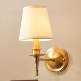 Classic Fabric Shade Gold Cylinder Wall Sconce Image - 4