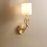 Classic Fabric Shade Gold Cylinder Wall Sconce Image - 6