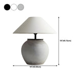 Classic Fabric Shade Jar Geometric Ceramic Table Lamp #size