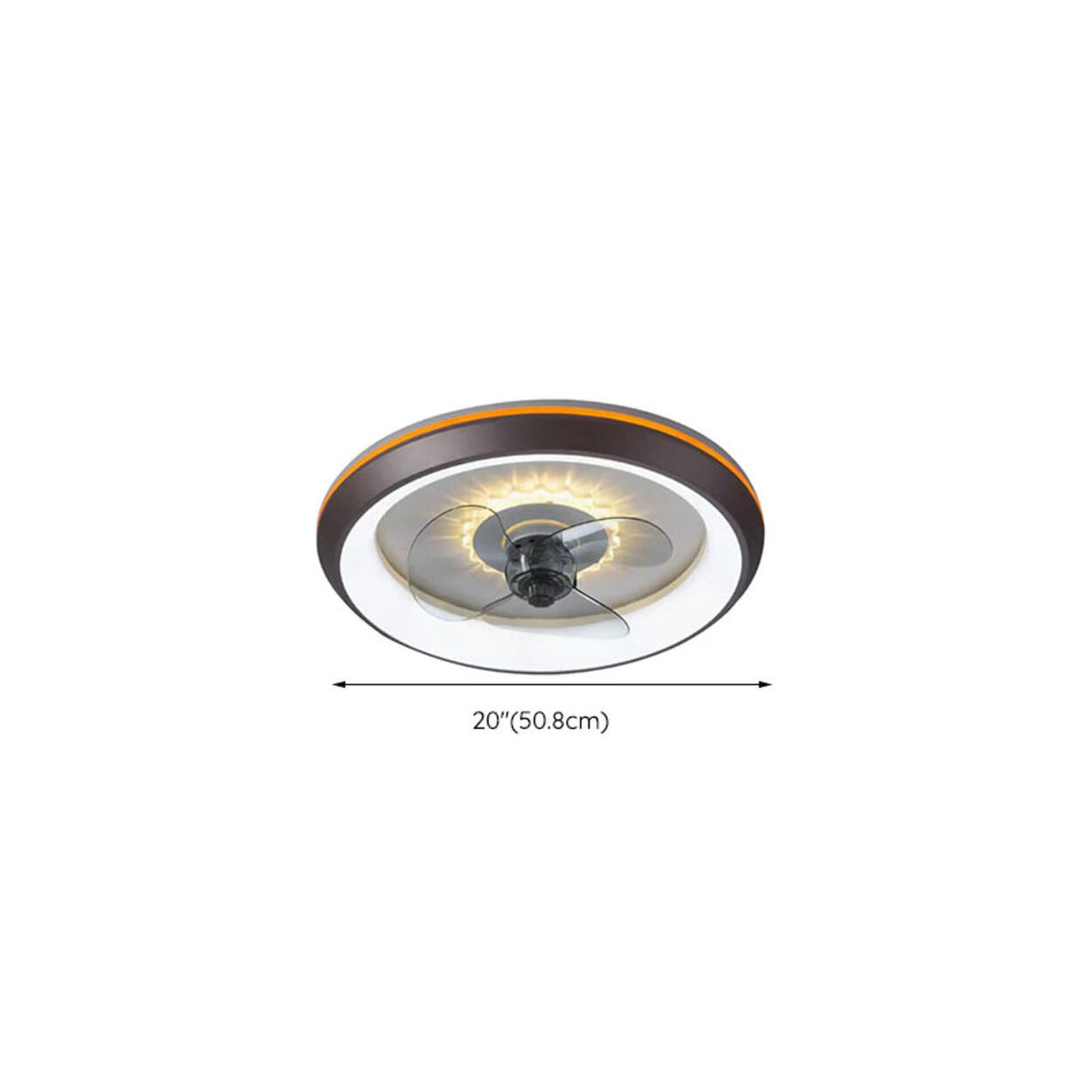 Classic Flush Mounted Round Ceiling Fan with LED Light 