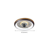 Classic Flush Mounted Round Ceiling Fan with LED Light #size