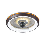 Classic Flush Mounted Round Ceiling Fan with LED Light Image - 5