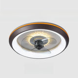 Classic Flush Mounted Round Ceiling Fan with LED Light Image - 6