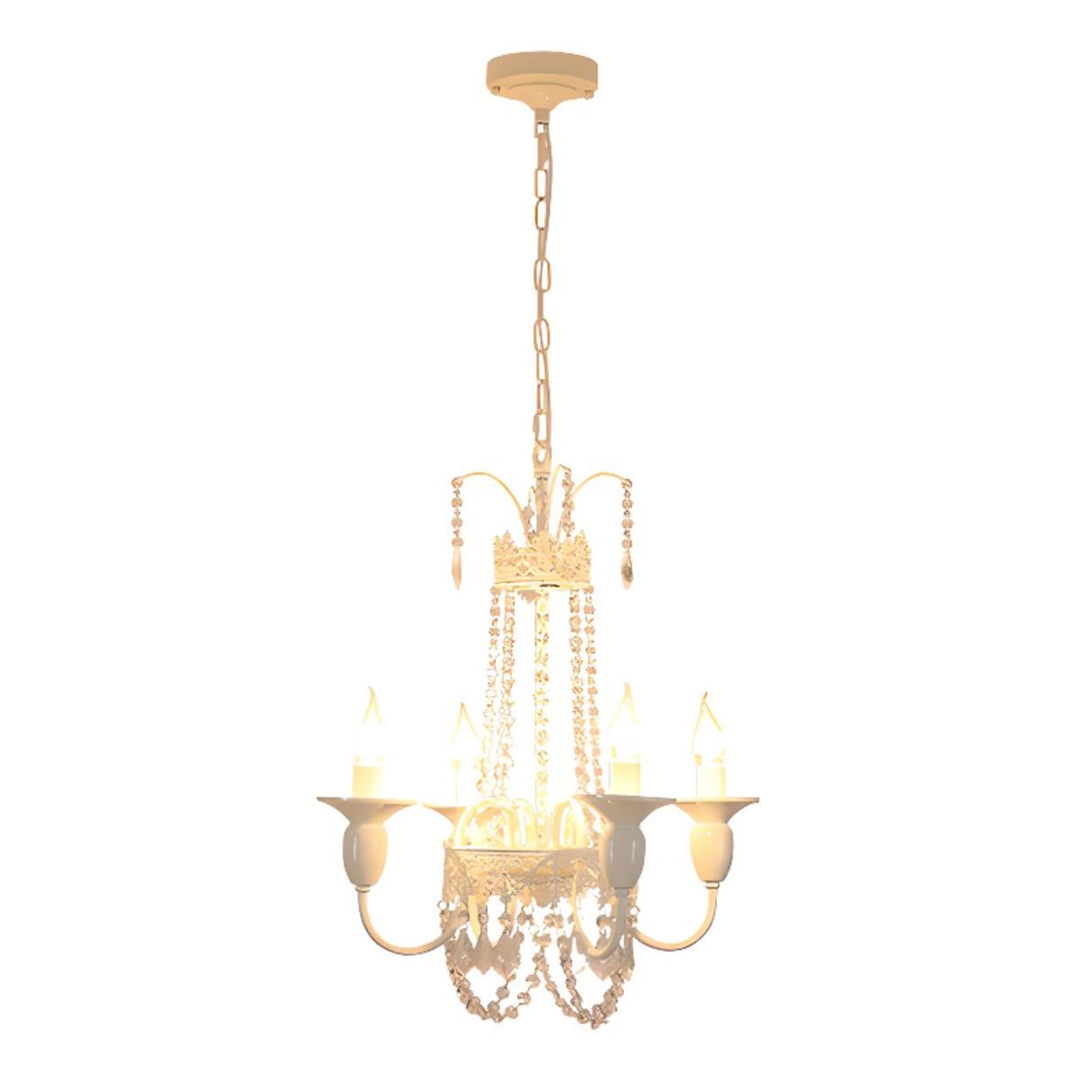 Classic French White Crystal Candelabra Chandelier Image - 5