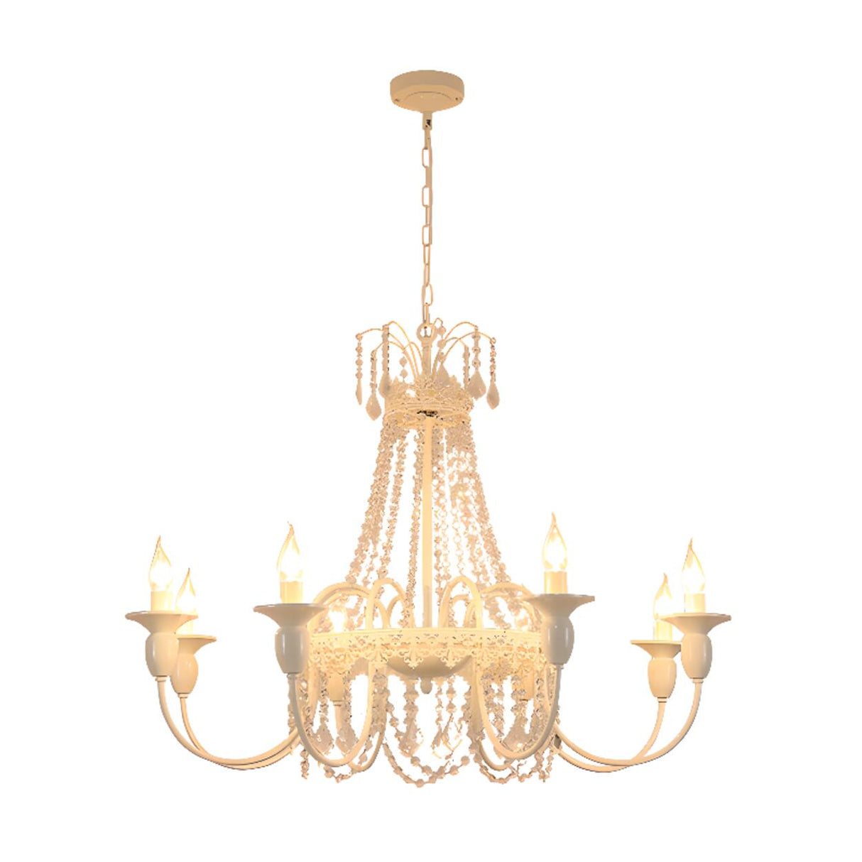 Classic French White Crystal Candelabra Chandelier Image - 7