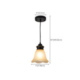 Classic Frosted Glass Bell Metal Pendant Light Image - 13