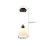 Classic Frosted Glass Bell Metal Pendant Light Image - 14