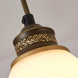 Classic Frosted Glass Bell Metal Pendant Light Image - 9