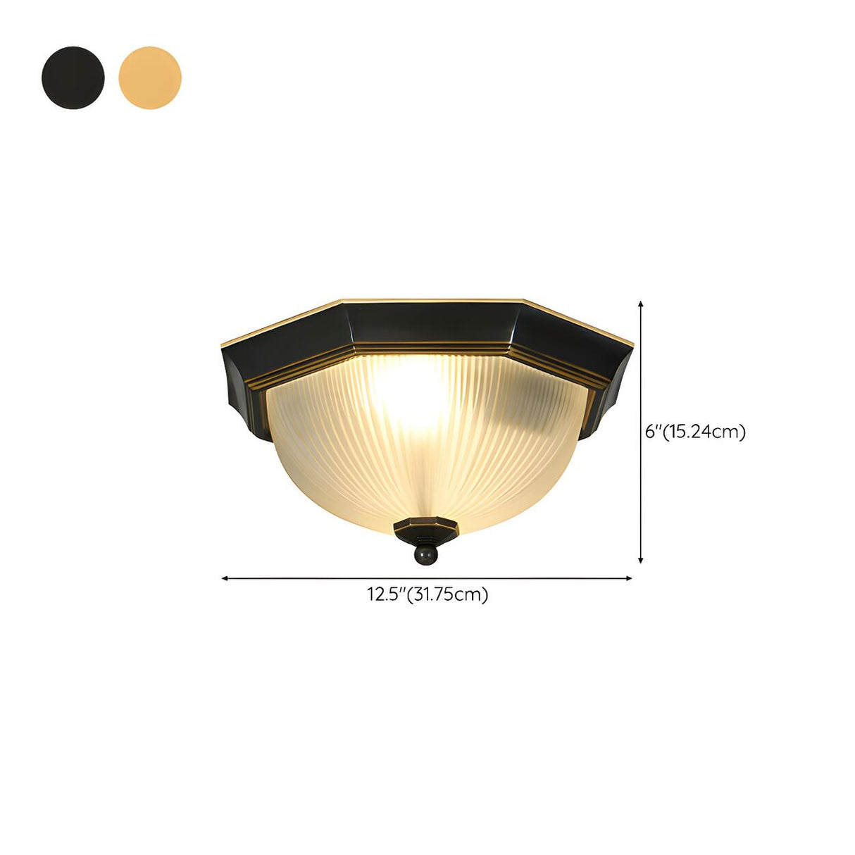 Classic Frosted Glass Bowl-Shaped Flush Mount Light 