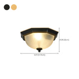 Classic Frosted Glass Bowl-Shaped Flush Mount Light #size