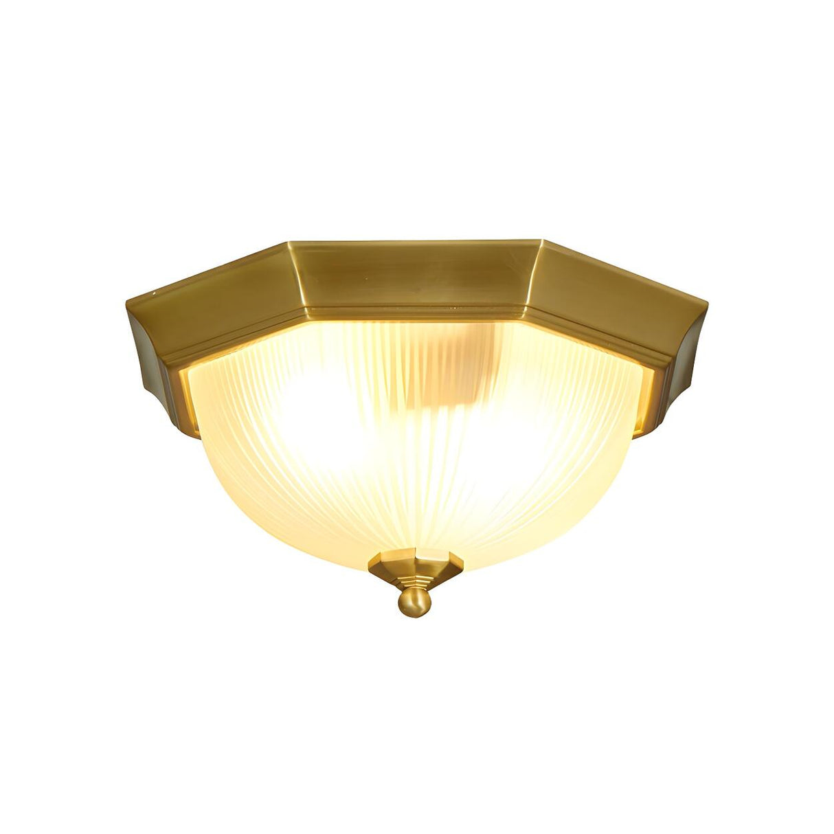 Classic Frosted Glass Bowl-Shaped Flush Mount Light Image - 6