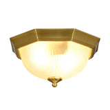 Classic Frosted Glass Bowl-Shaped Flush Mount Light Image - 7