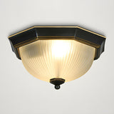 Classic Frosted Glass Bowl-Shaped Flush Mount Light Image - 8