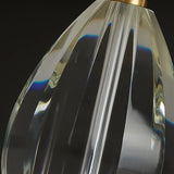 Classic Geometric Barrel Lampshade Crystal Base Table Lamp Image - 4