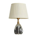 Classic Geometric Barrel Lampshade Crystal Base Table Lamp Image - 5