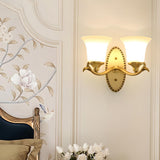 Classic Geometric Metal Frosted Glass Wall Sconce Image - 3