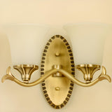 Classic Geometric Metal Frosted Glass Wall Sconce Image - 6