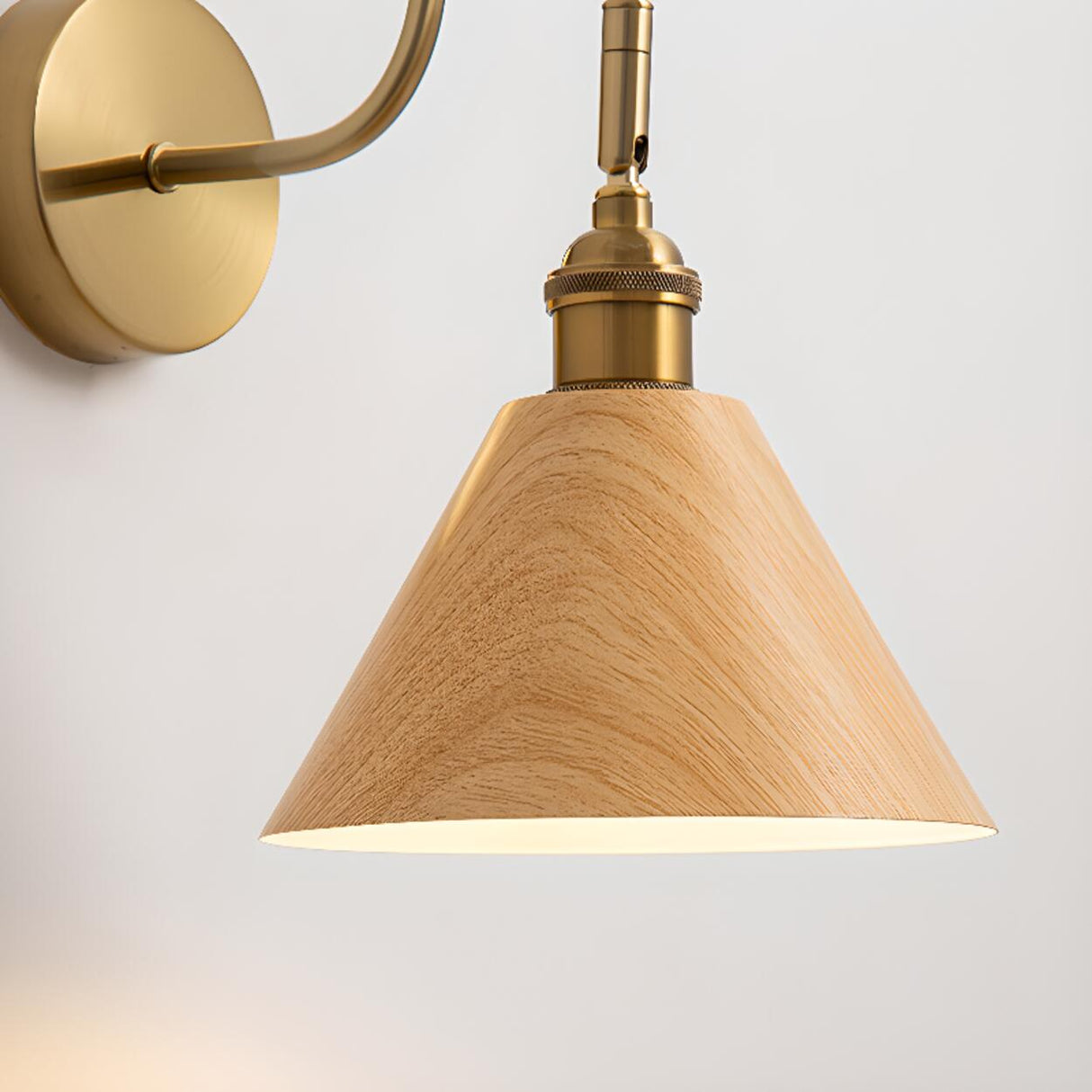 Classic Gold and Dark Wood Bedroom Vanity Wall Light  Image - 11