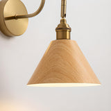 Classic Gold and Dark Wood Bedroom Vanity Wall Light  Image - 11