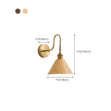 Classic Gold and Dark Wood Bedroom Vanity Wall Light  #size