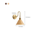 Classic Gold and Dark Wood Bedroom Vanity Wall Light  #size