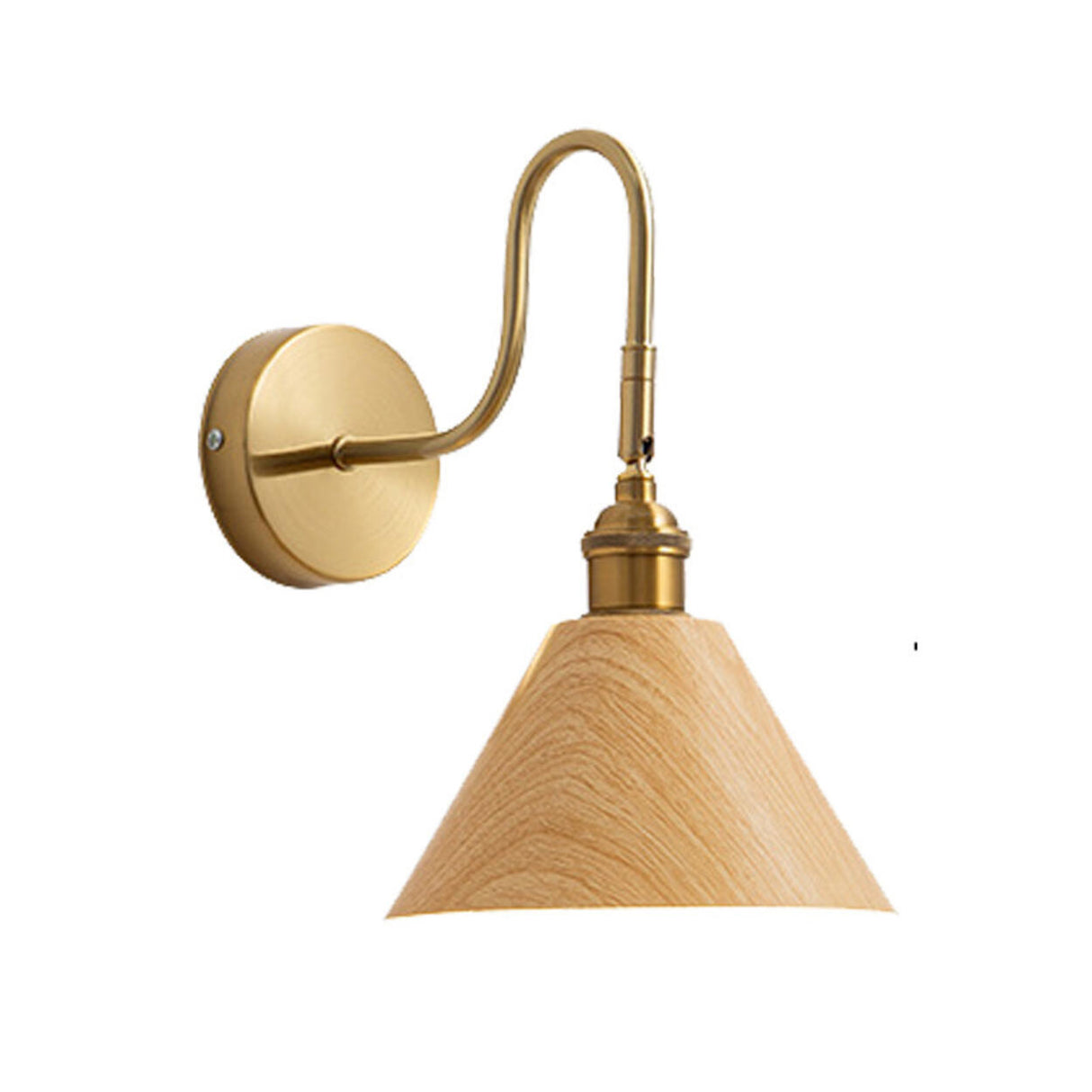 Classic Gold and Dark Wood Bedroom Vanity Wall Light  Image - 5