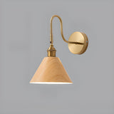 Classic Gold and Dark Wood Bedroom Vanity Wall Light  Image - 7