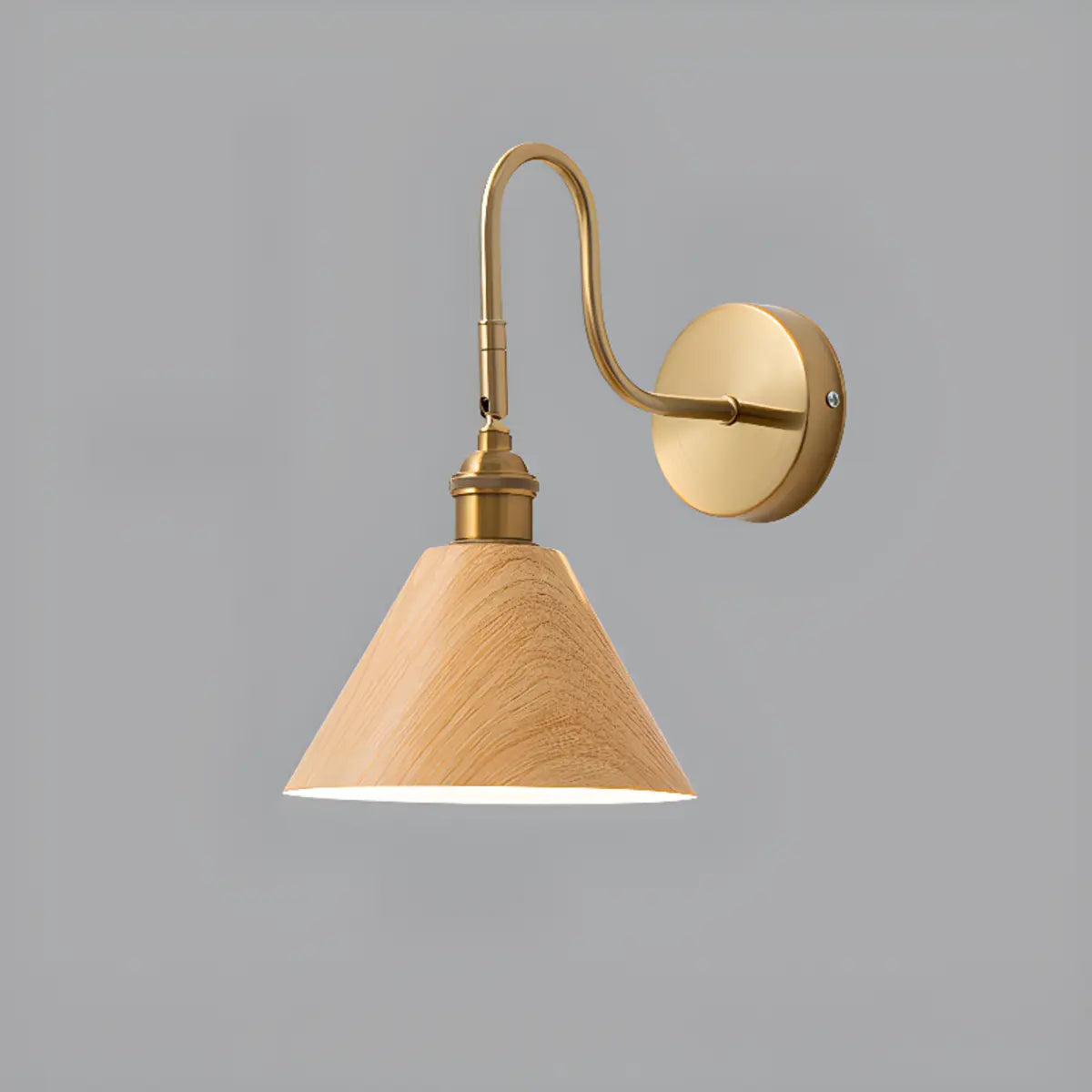 Classic Gold and Dark Wood Bedroom Vanity Wall Light  Image - 7